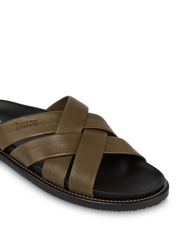 Pollini Ciabatte In Nappa Natural Feeling Militare