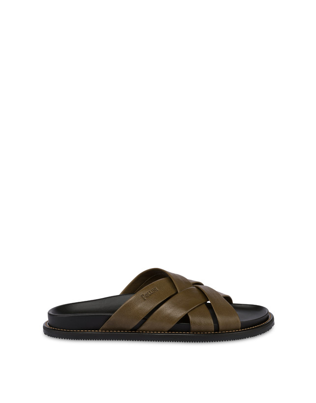 Pollini Ciabatte In Nappa Natural Feeling Militare