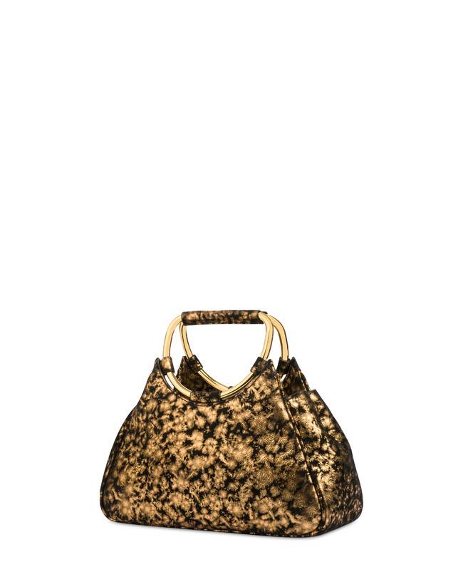 Pollini Clutch In Camoscio Effetto Dorato Armour