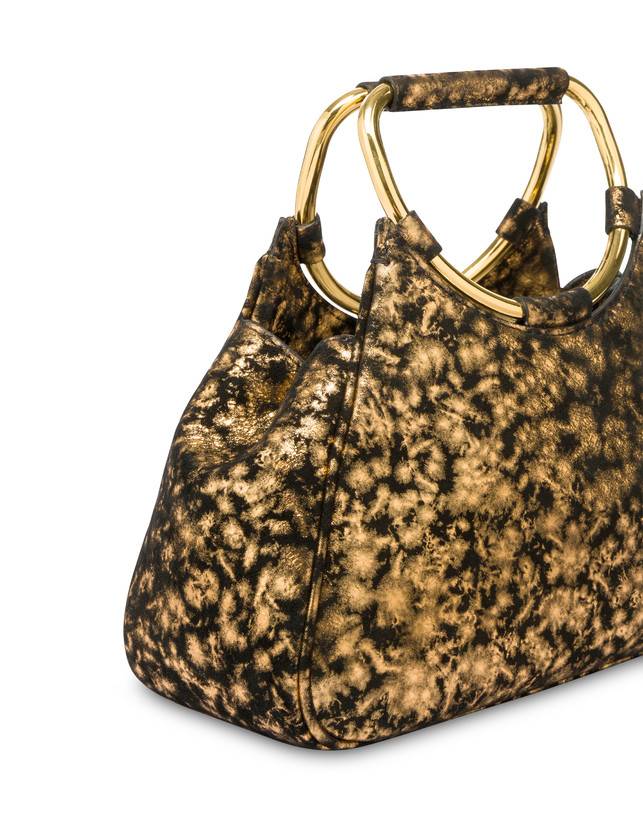 Pollini Clutch In Camoscio Effetto Dorato Armour