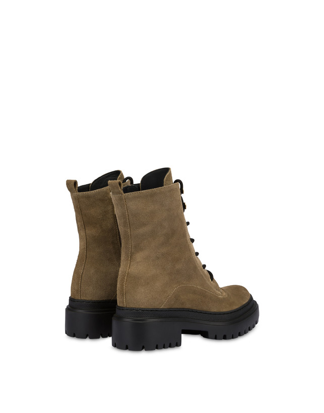 Pollini Combat Boot In Crosta Winter Step Sabbia
