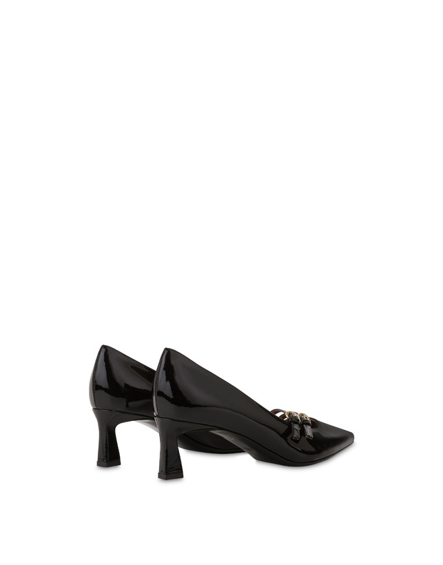 Pollini Décolleté In Vernice Bi-buckle Nero