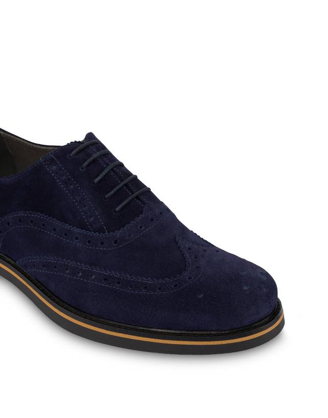 Pollini Derby In Crosta Con Broguering Corinto Blu