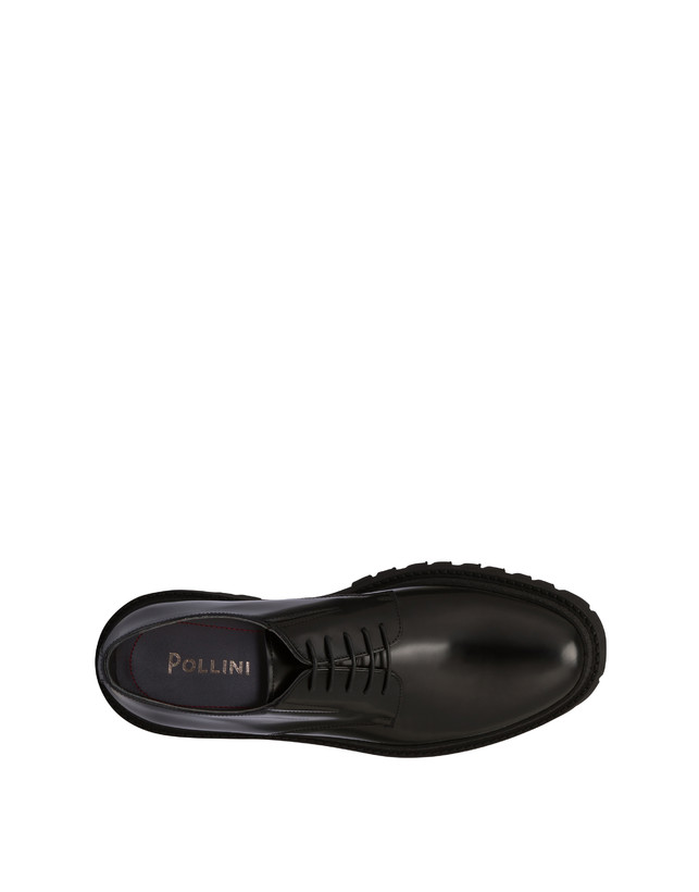 Pollini Derby In Vitello Abrasivato Royal Nero