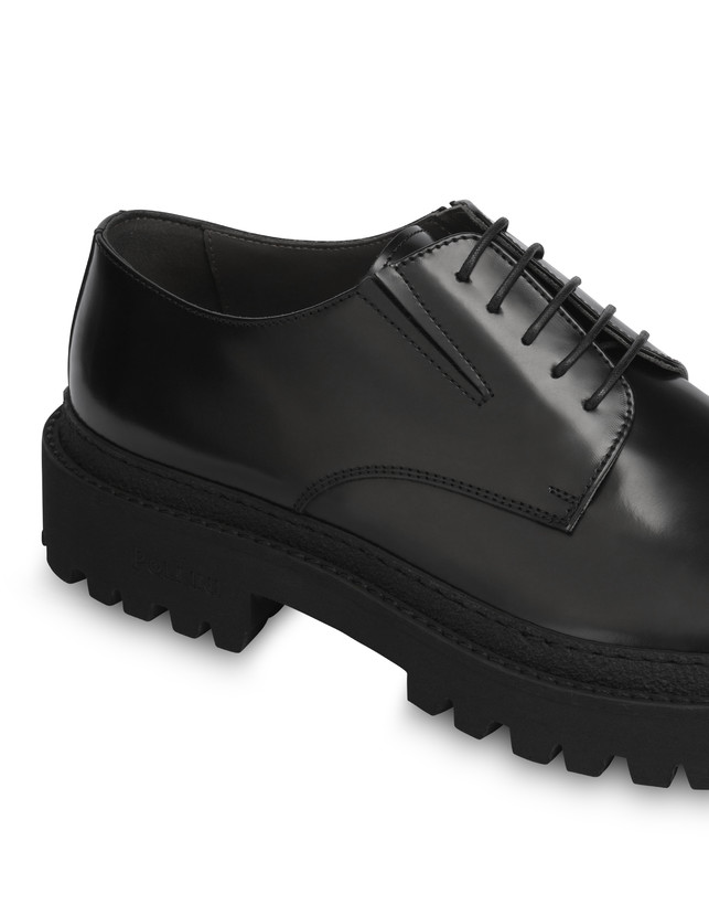 Pollini Derby In Vitello Abrasivato Royal Nero