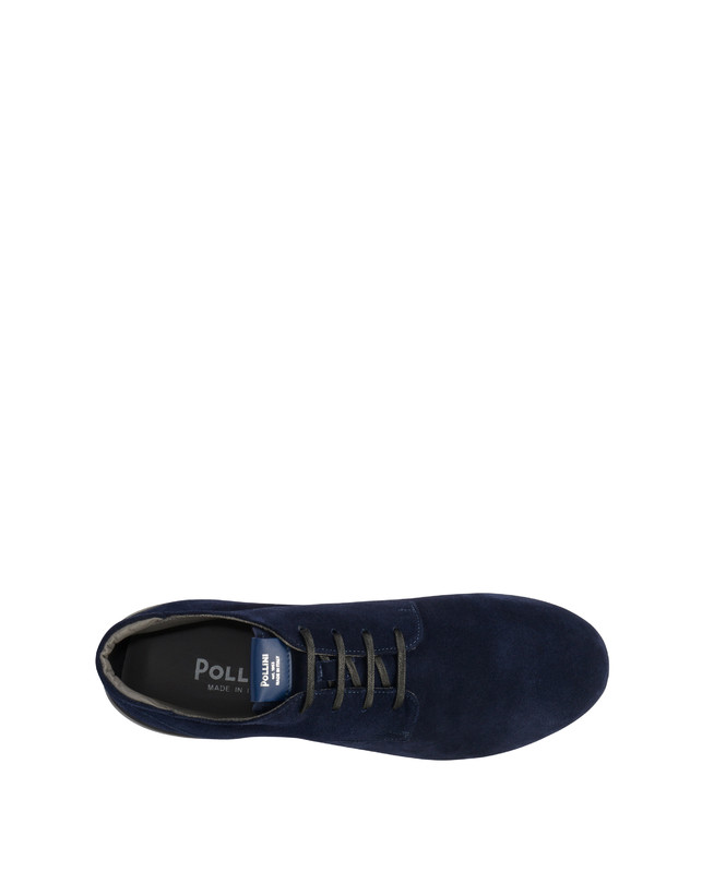 Pollini Desert Boot In Crosta Norfolk Blu