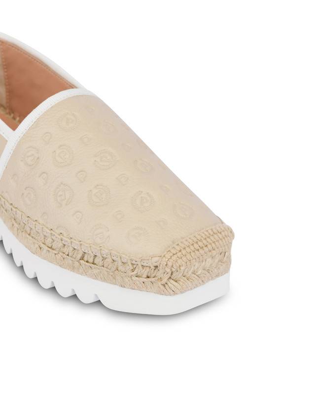 Pollini Espadrillas Heritage Logo Embossed Avorio
