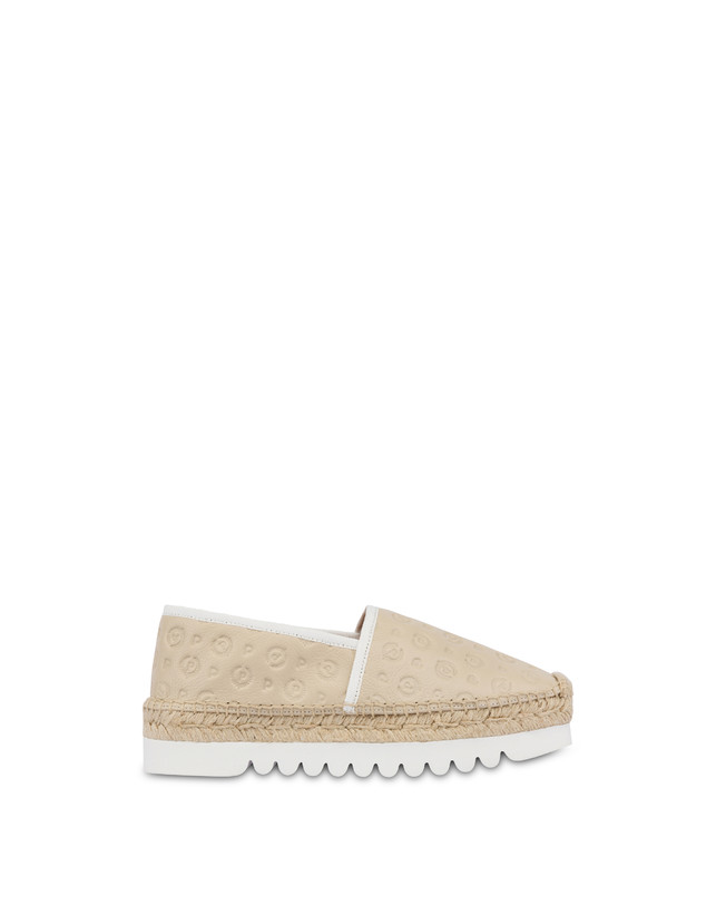 Pollini Espadrillas Heritage Logo Embossed Avorio