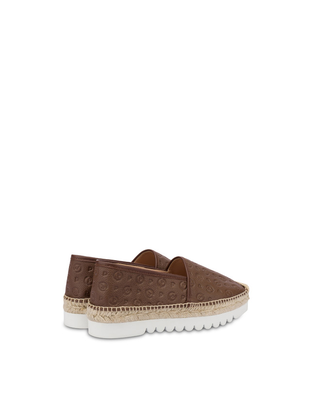 Pollini Espadrillas Heritage Logo Embossed Marrone