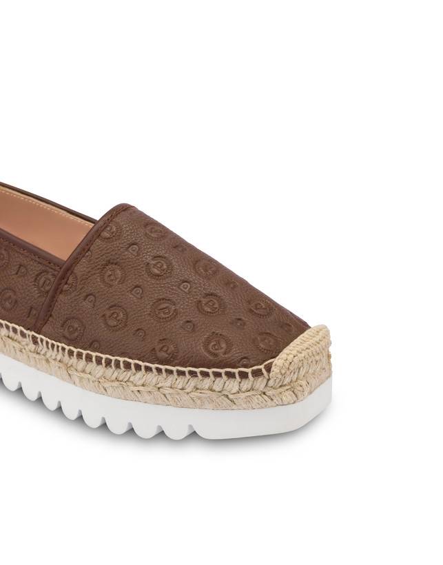 Pollini Espadrillas Heritage Logo Embossed Marrone