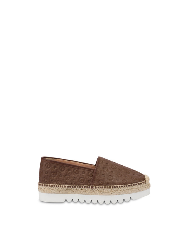 Pollini Espadrillas Heritage Logo Embossed Marrone