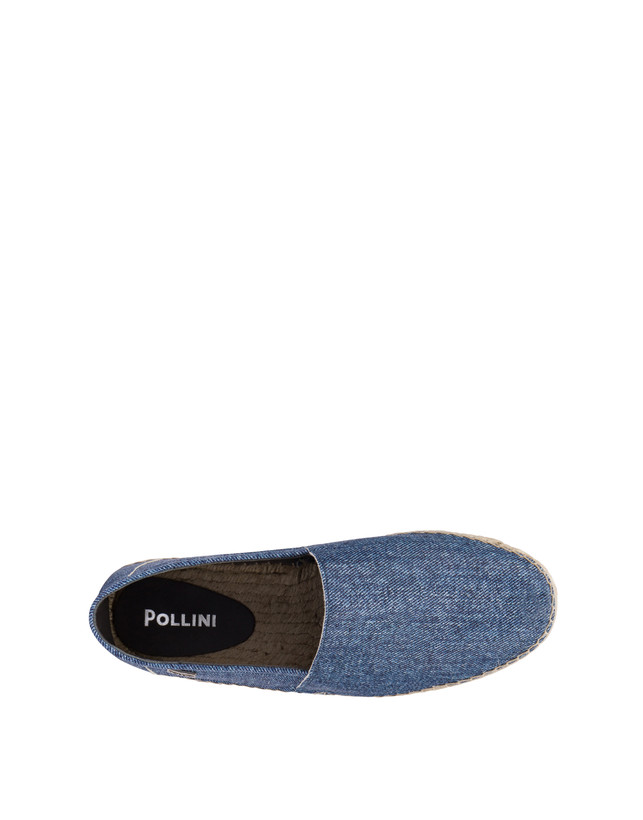 Pollini Espadrillas In Capra Stampa Denim Blu