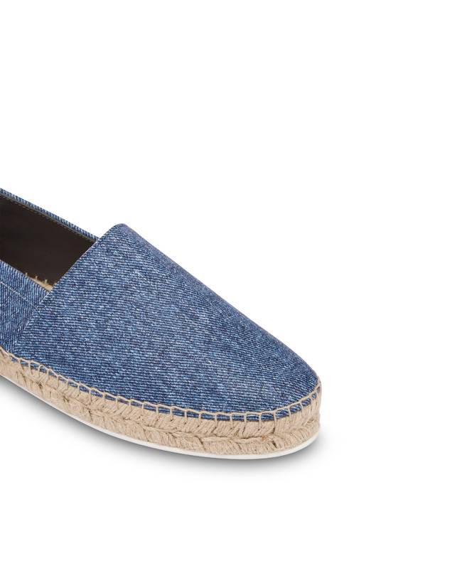 Pollini Espadrillas In Capra Stampa Denim Blu