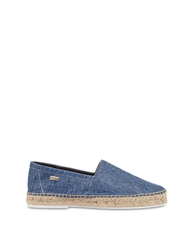 Pollini Espadrillas In Capra Stampa Denim Blu