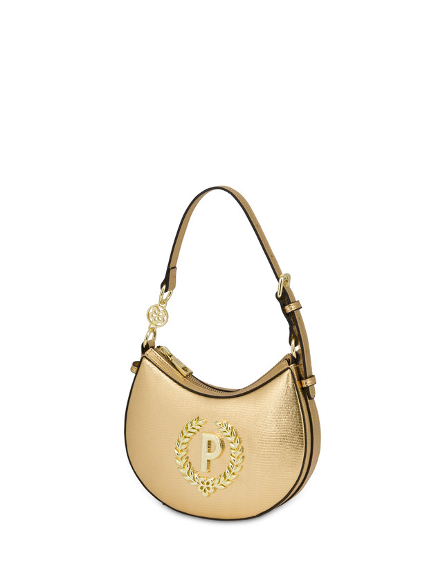 Pollini Mini Hobo Bag Laminata Ibis Oro