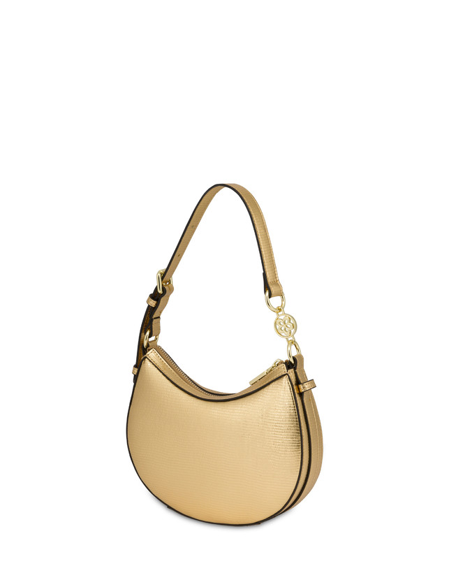 Pollini Mini Hobo Bag Laminata Ibis Oro