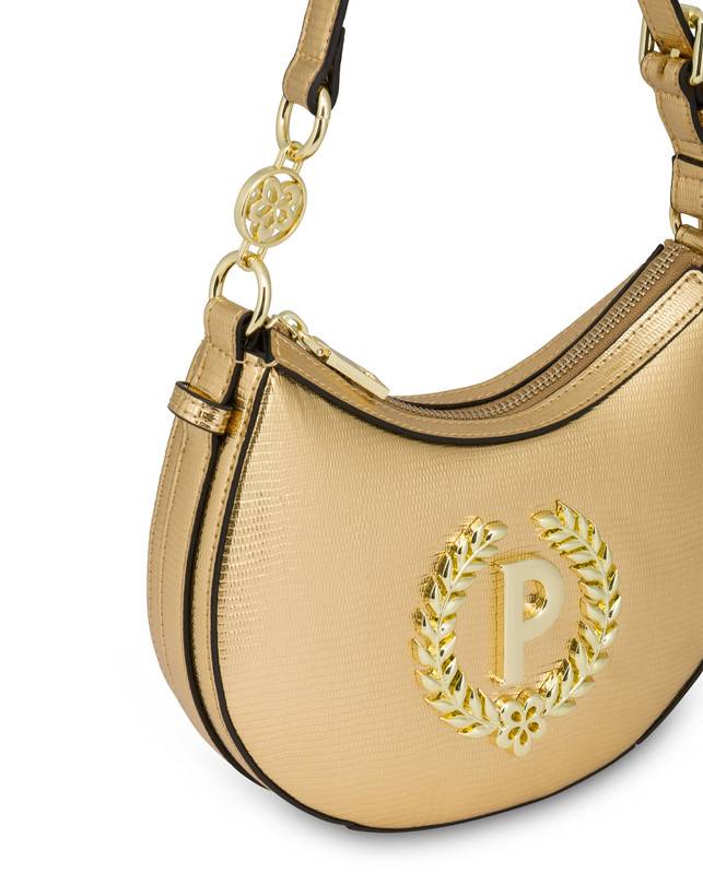 Pollini Mini Hobo Bag Laminata Ibis Oro