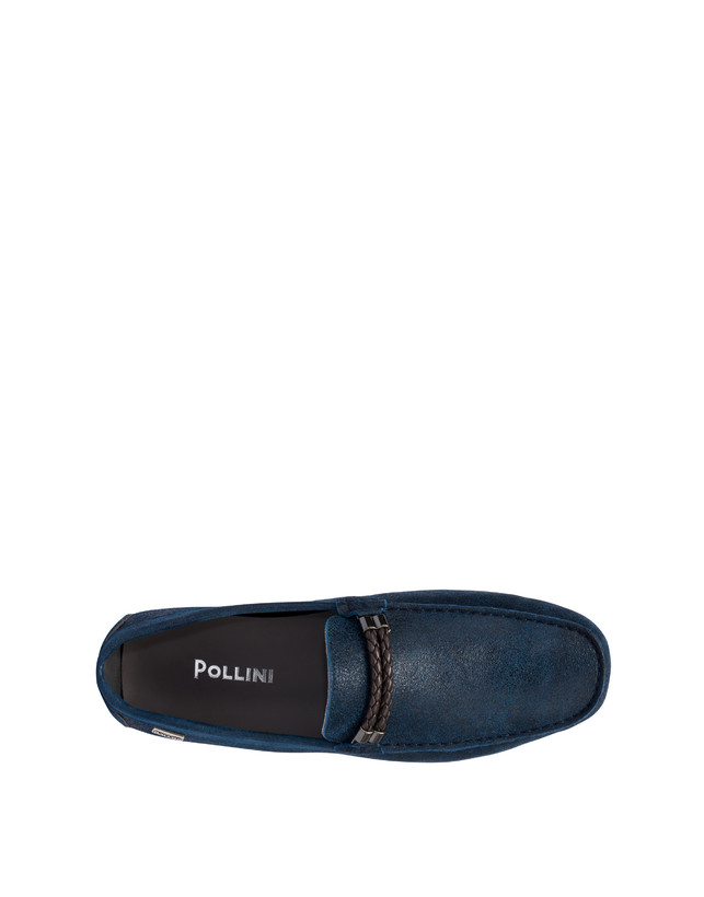 Pollini Mocassini Con Morsetto In Pelle Eazy Blu