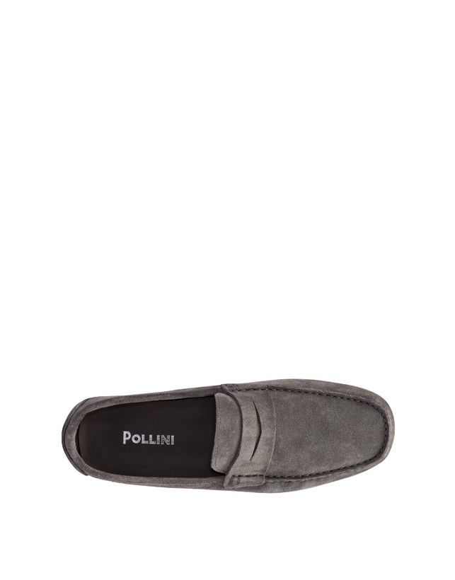 Pollini Mocassini Driver In Crosta Eazy Grafite