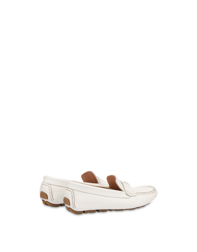 Pollini Mocassini Driver In Vitello Eazy Bianco