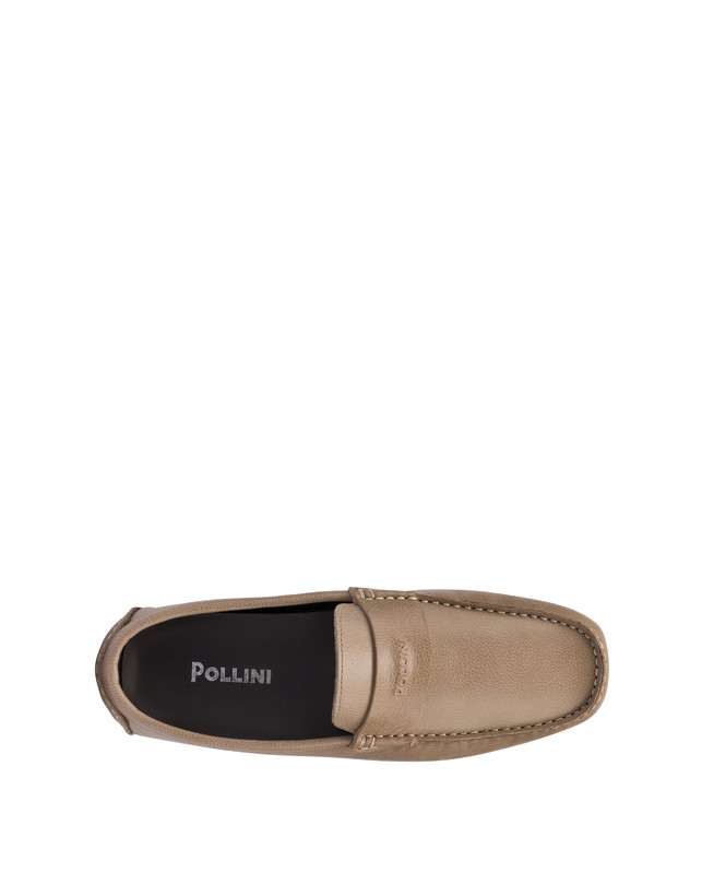 Pollini Mocassini Driver In Vitello Eazy Taupe