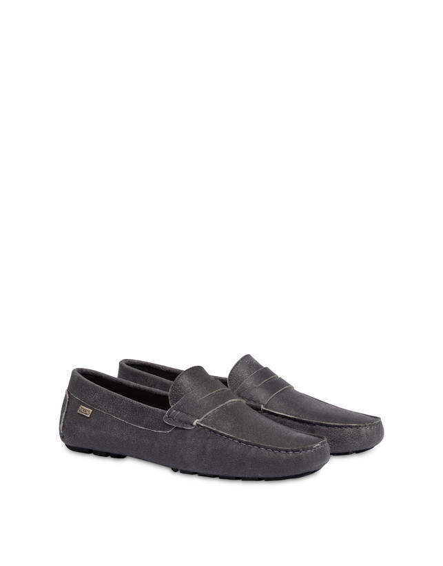 Pollini Mocassini In Capra Drivers Grafite