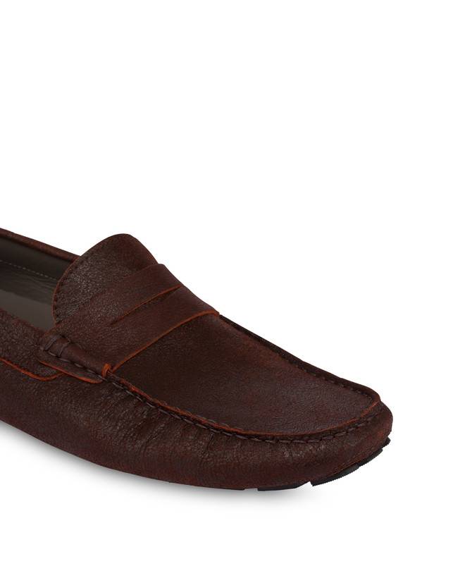 Pollini Mocassini In Capra Drivers Ruggine