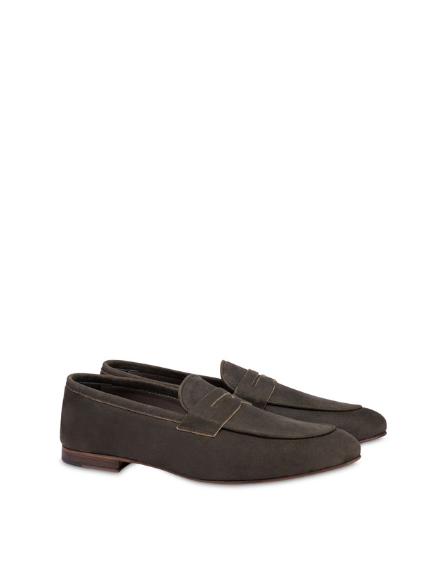 Pollini Mocassini In Scamosciato Flexy Grafite