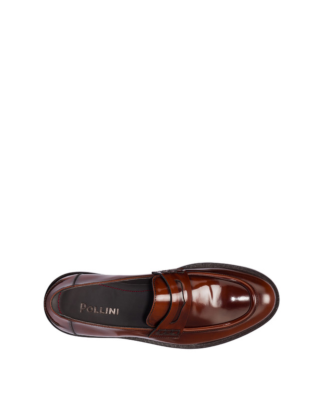 Pollini Mocassini In Vitello Abrasivato 1920 Cuoio