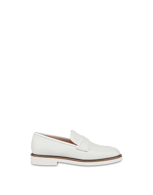 Pollini Mocassini In Vitello Mannish Bianco/bianco