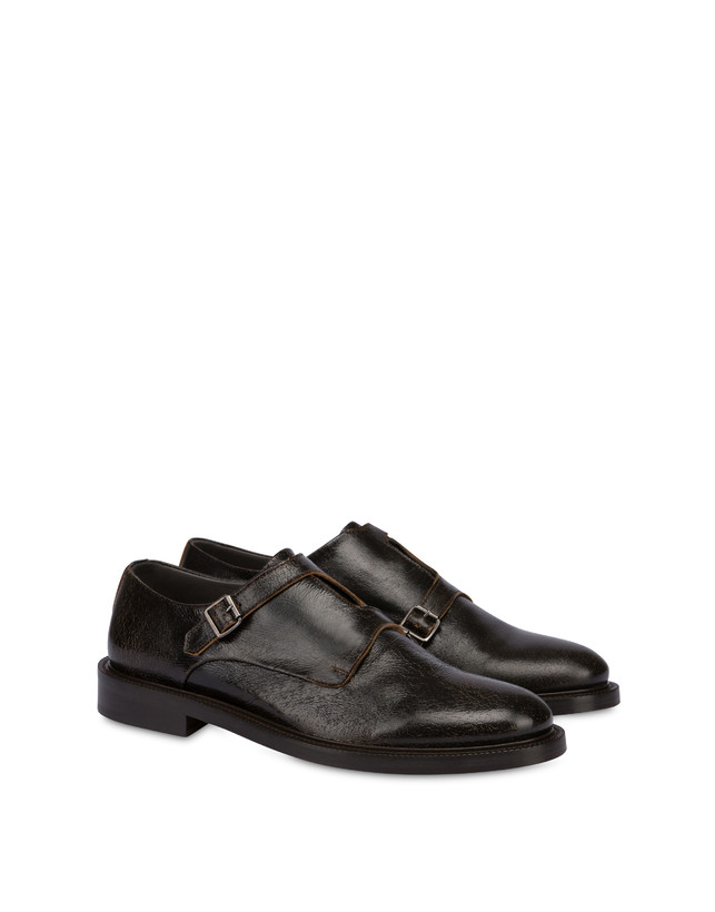 Pollini Monk Strap In Capra 1920 T.moro