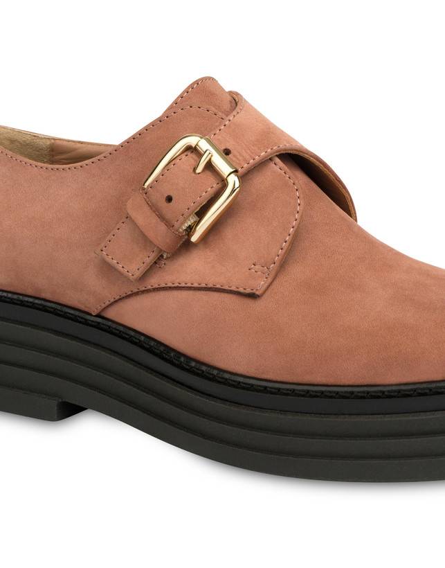 Pollini Monk Strap In Nabuk Stairway Antico