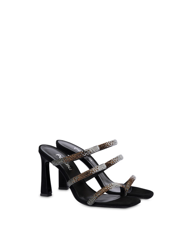 Pollini Mules Con Tacco Bling Bling Nero