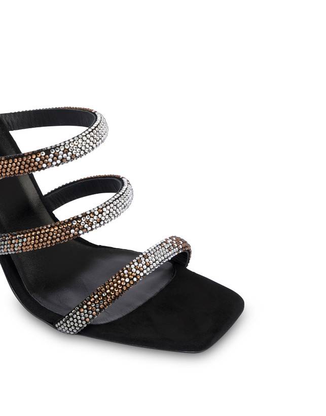 Pollini Mules Con Tacco Bling Bling Nero