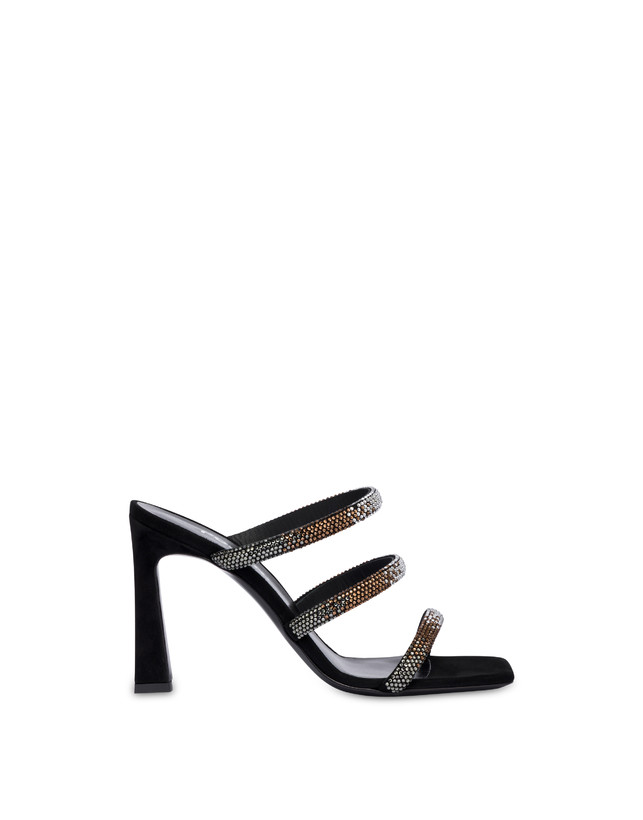 Pollini Mules Con Tacco Bling Bling Nero