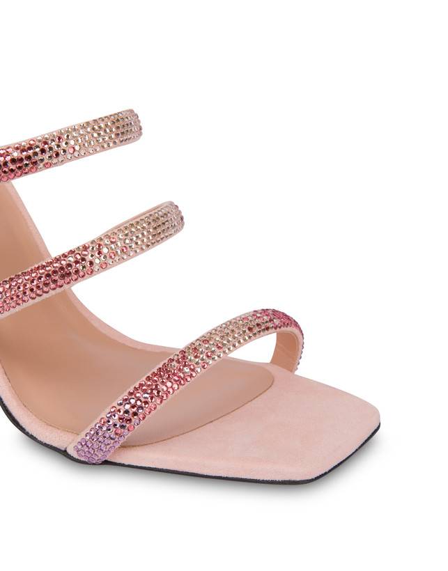 Pollini Mules Con Tacco Bling Bling Nude