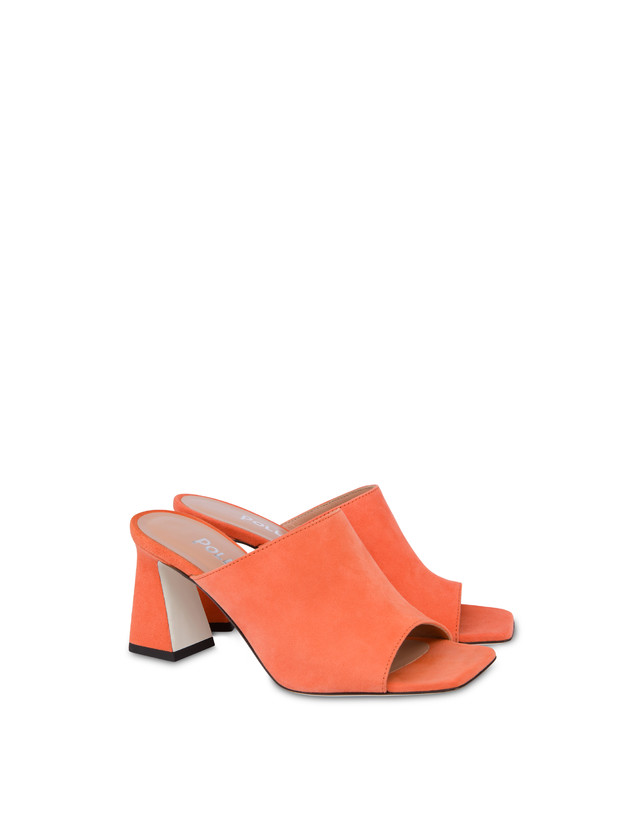 Pollini Mules Con Tacco In Camoscio Nina Coral