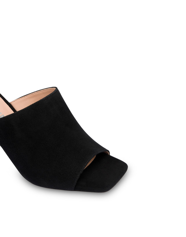 Pollini Mules Con Tacco In Camoscio Nina Nero