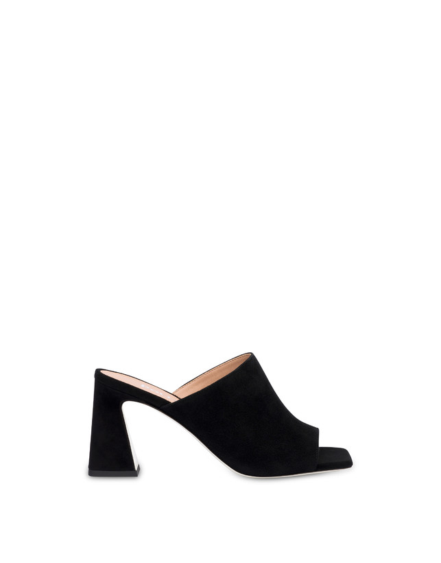 Pollini Mules Con Tacco In Camoscio Nina Nero
