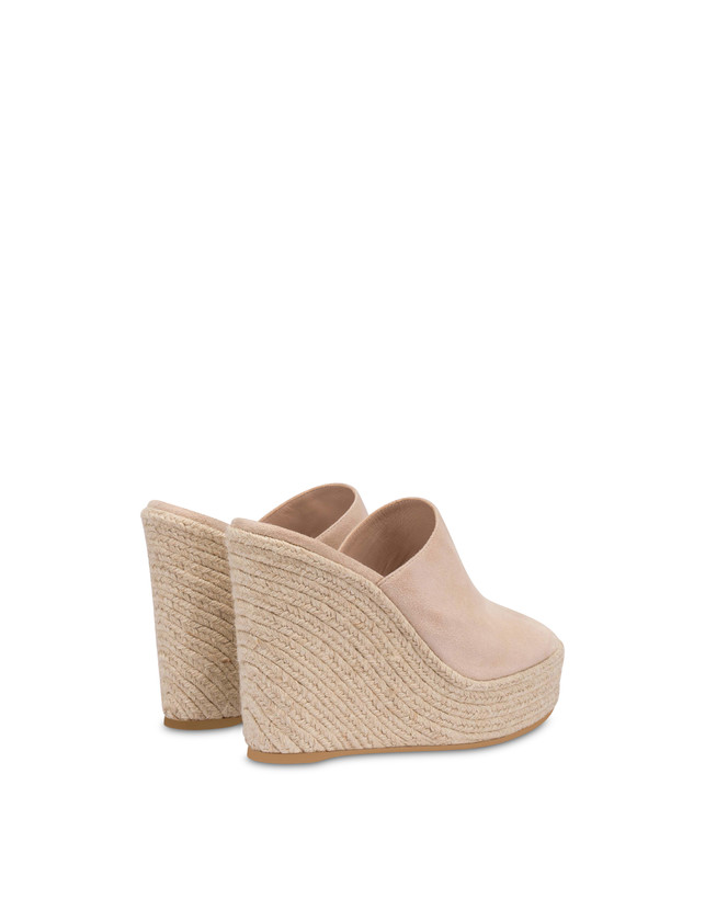 Pollini Mules Con Zeppa In Camoscio Playa Sabbia