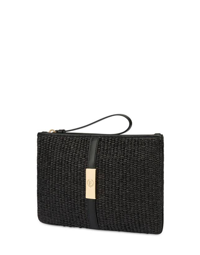 Pollini Pochette In Paglia Essence Nero