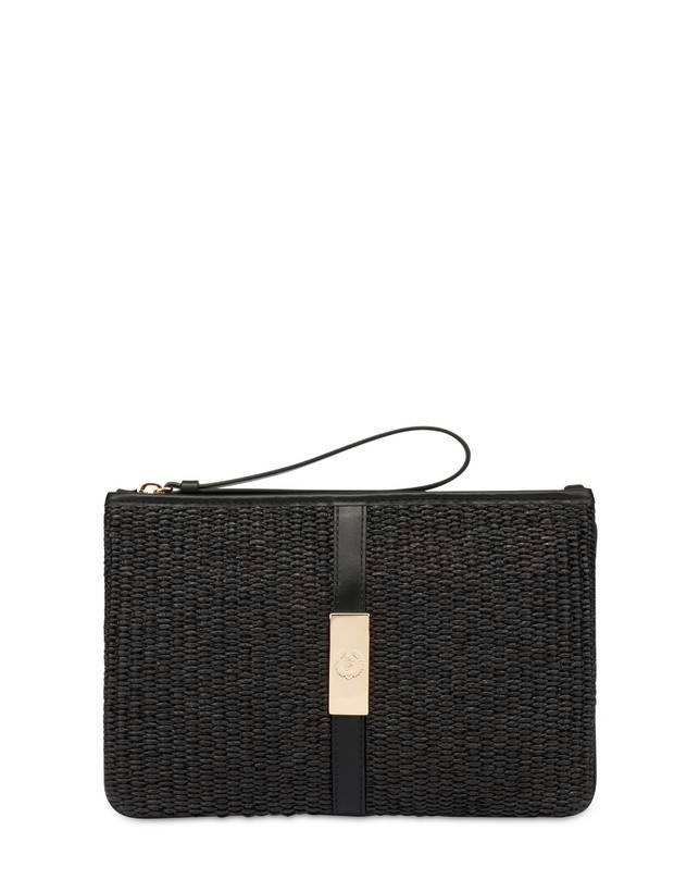 Pollini Pochette In Paglia Essence Nero