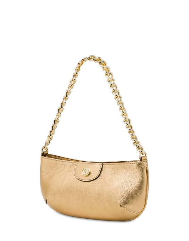 Pollini Pochette Mail In Vitello Laminato Oro