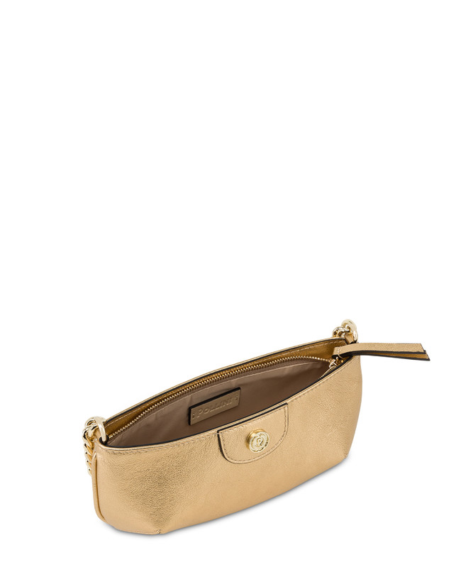 Pollini Pochette Mail In Vitello Laminato Oro