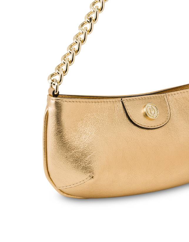 Pollini Pochette Mail In Vitello Laminato Oro