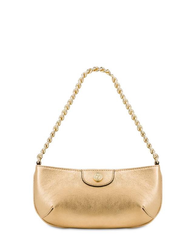 Pollini Pochette Mail In Vitello Laminato Oro