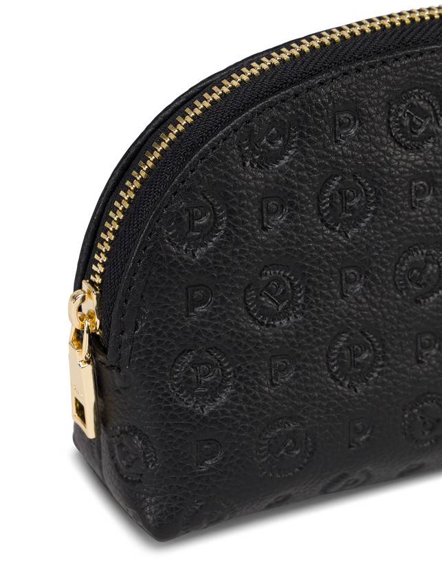 Pollini Pouch Heritage Logo Embossed Nero