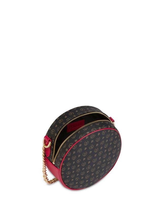 Pollini Round Bag Heritage Logo Classic Nero/lacca