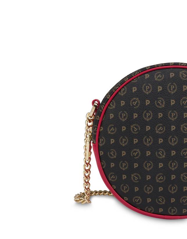 Pollini Round Bag Heritage Logo Classic Nero/lacca