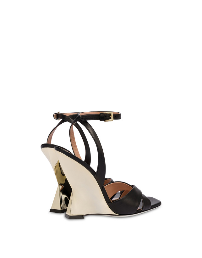 Pollini Sandali Con Zeppa Cote D'azur Nero/oro